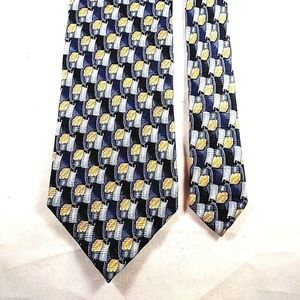 Villa Bolgheri Mens Tie 100% Silk S Blue Yellow